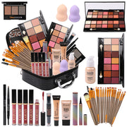 All in One Makeup Gift Set for Women Full Kit For2X14-Color Eyeshadow Palettes,5Xlipgloss Sets,Mascara,Eyeliner,Eyebrowpowder,Eyebrow Pencil, Foundation, Highlighter Stick Etc