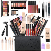 All in One Makeup Gift Set for Women Full Kit For2X14-Color Eyeshadow Palettes,5Xlipgloss Sets,Mascara,Eyeliner,Eyebrowpowder,Eyebrow Pencil, Foundation, Highlighter Stick Etc